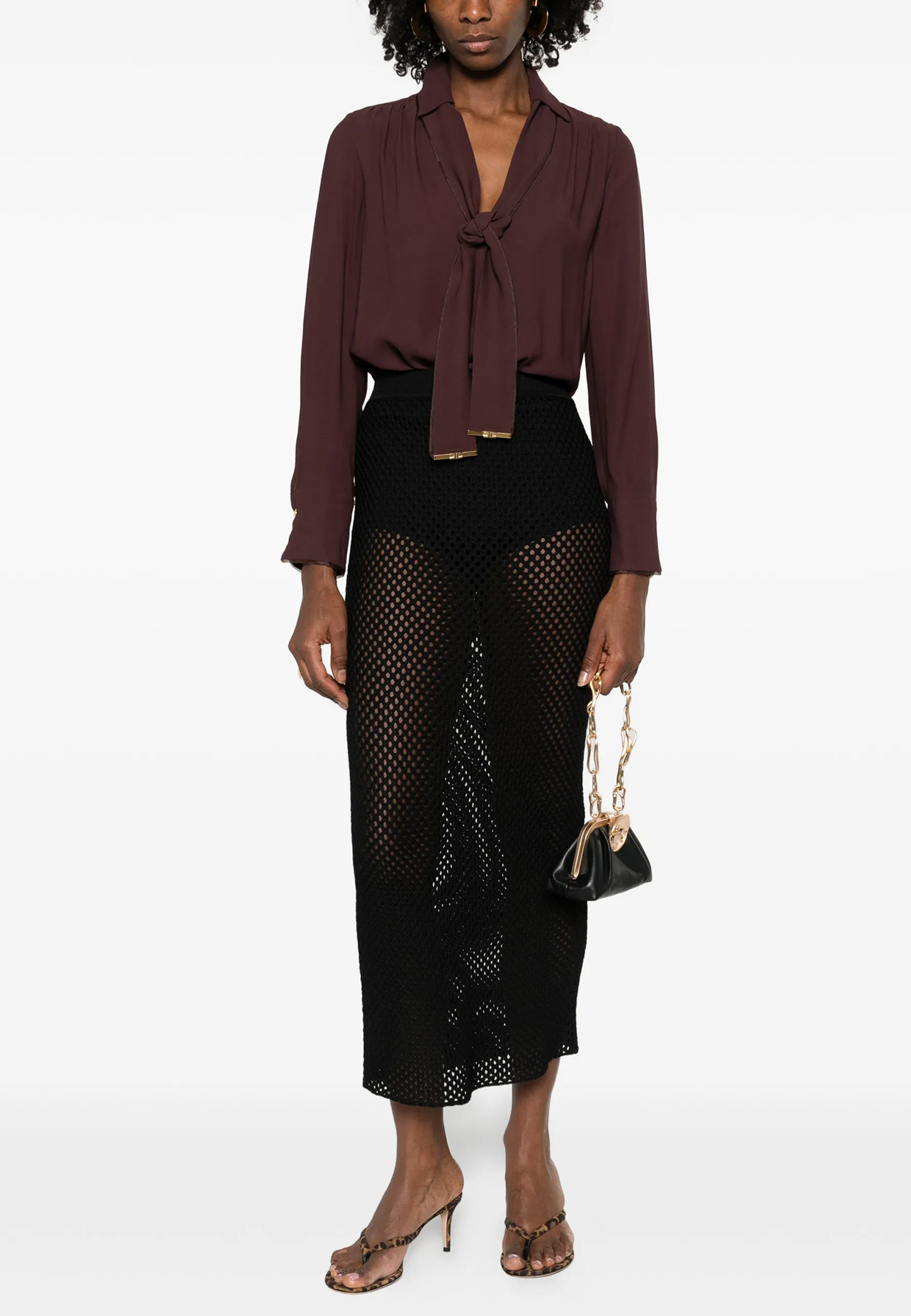 

Блуза ELISABETTA FRANCHI, Коричневый, Коричневый