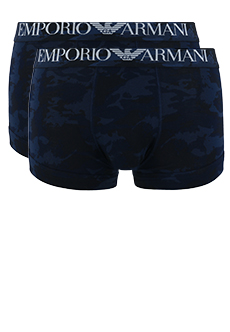 Комплект боксеров с синим милитари принтом EMPORIO ARMANI