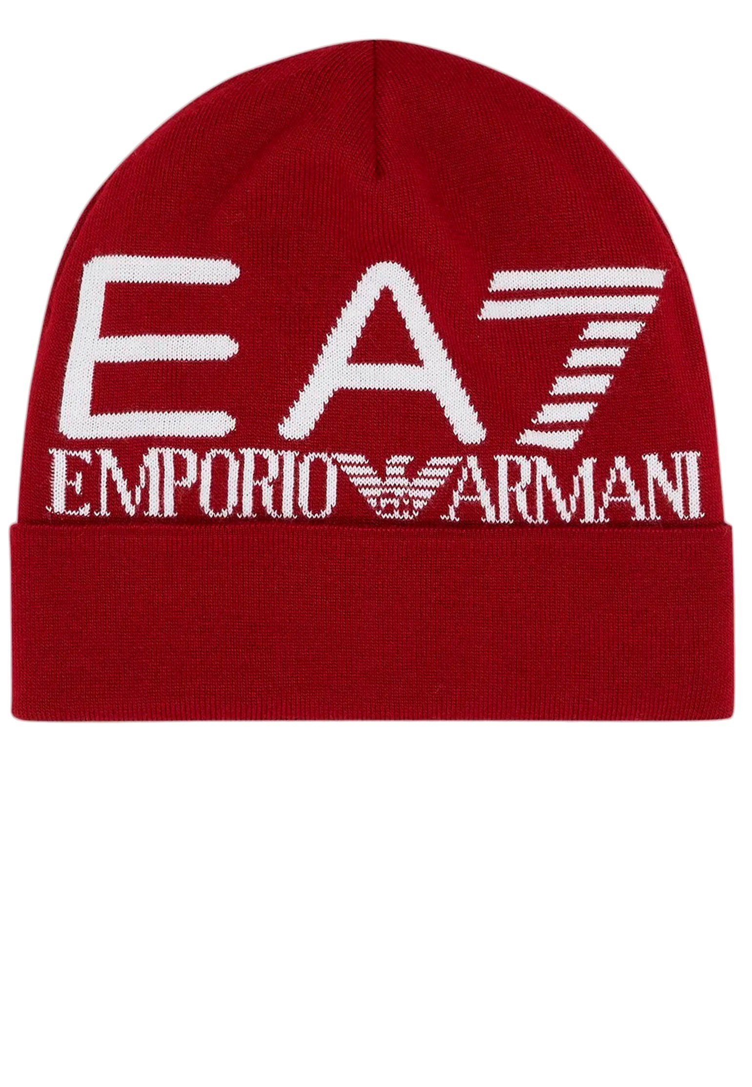 Шапка EA7 красного цвета