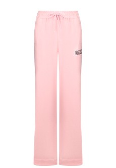 Розовые спортивные брюки с вышивкой GANNI