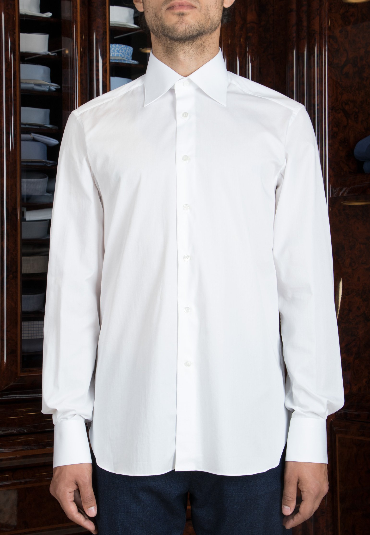 Хлопковая рубашка STEFANO RICCI Белый, размер 42 114235 - фото 1