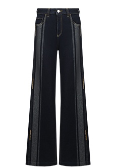 Широкие джинсы с логотипированной лентой EMPORIO ARMANI