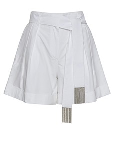 Белые шорты с декорированным поясом MAX&MOI