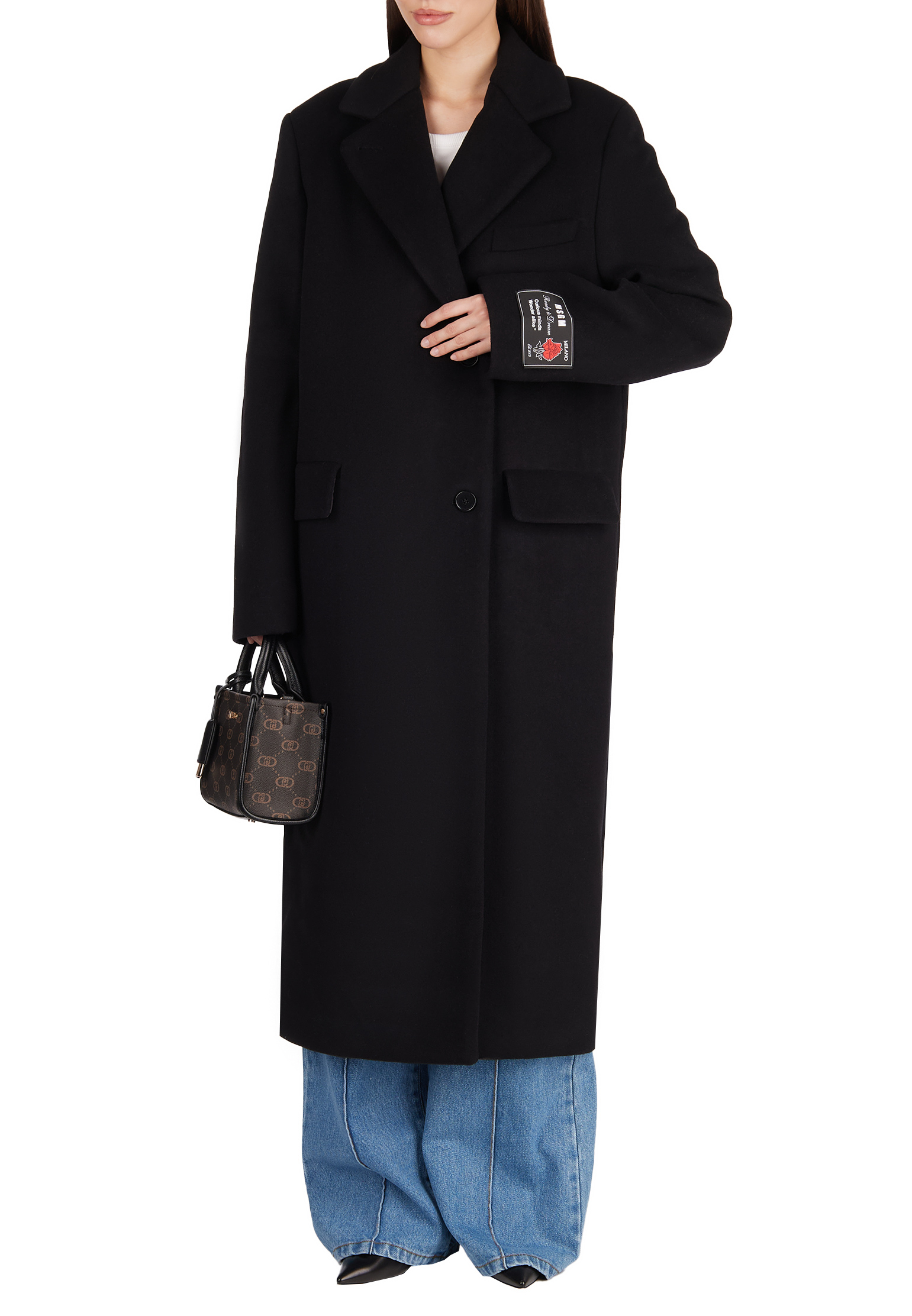 

Пальто MSGM, Черный, Черный