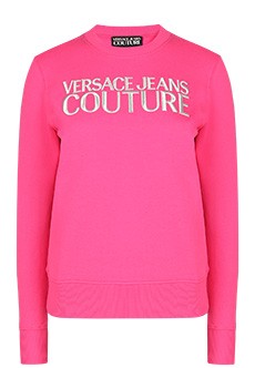 Розовый свитшот с принтом VERSACE JEANS COUTURE