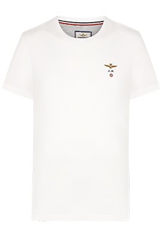 Белая футболка с логотипом AERONAUTICA MILITARE