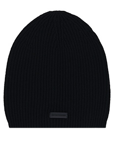 Черная шапка с логотипом EMPORIO ARMANI