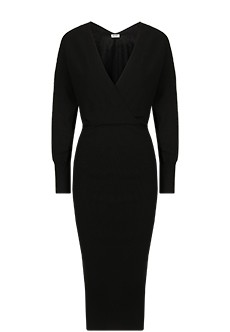 Черное платье с V-образным вырезом LIU JO