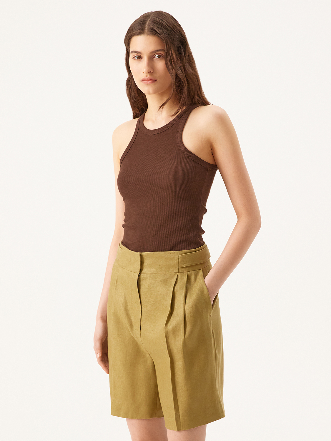 

Футболка прямого кроя с шелком LUSIO, Коричневый, Коричневый