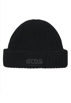 Черная шапка с логотипом GCDS