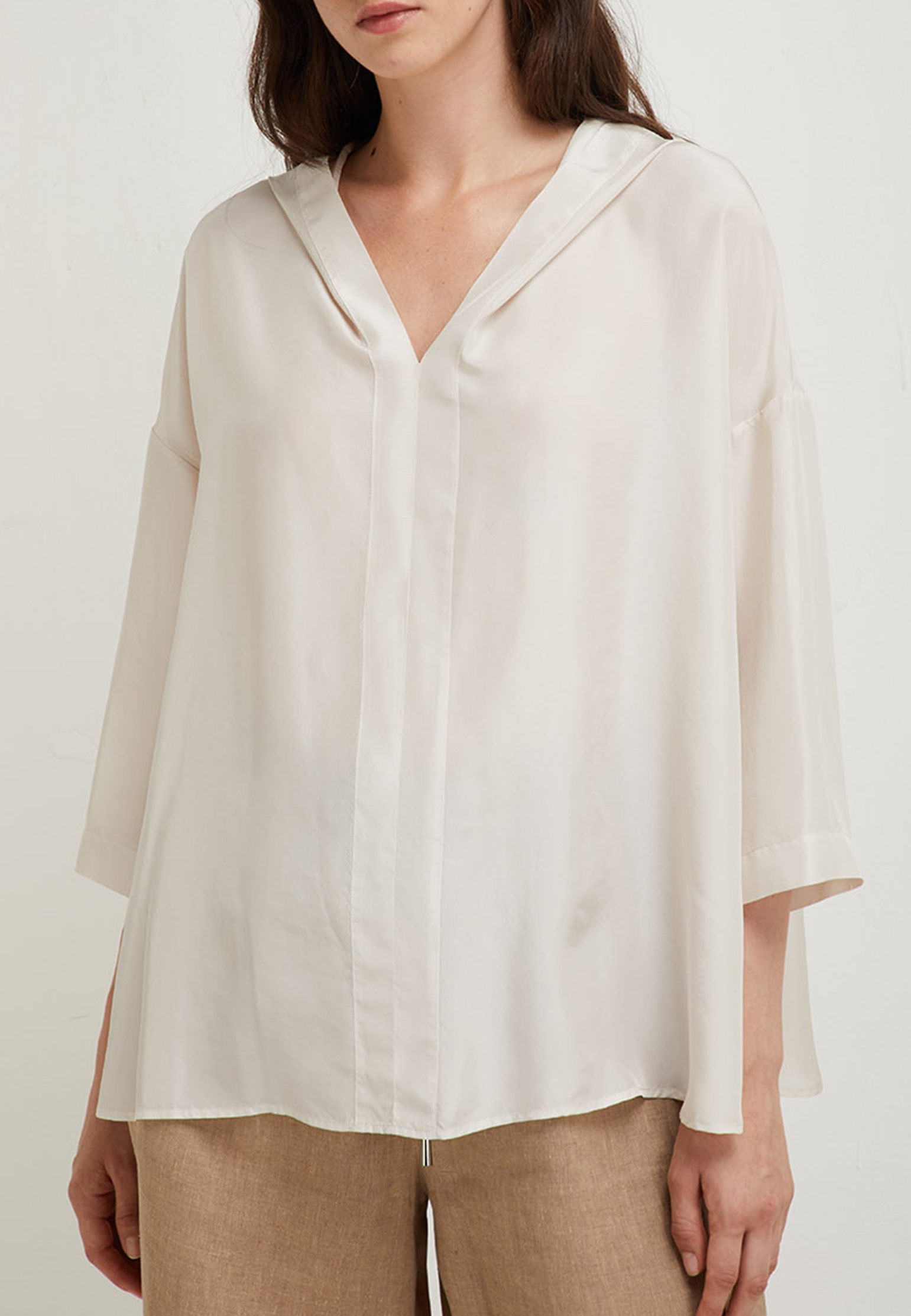 Блуза ANTONELLI FIRENZE Бежевый, размер 42 157646 - фото 1