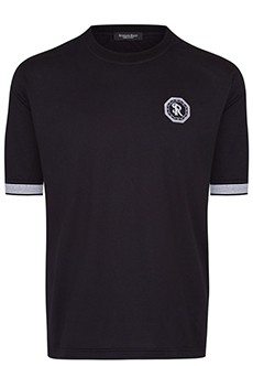 Чёрная футболка с вышивкой в виде логотипа STEFANO RICCI