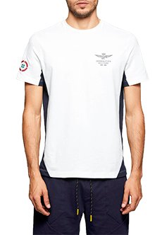 Белая футболка с контрастными вставками AERONAUTICA MILITARE