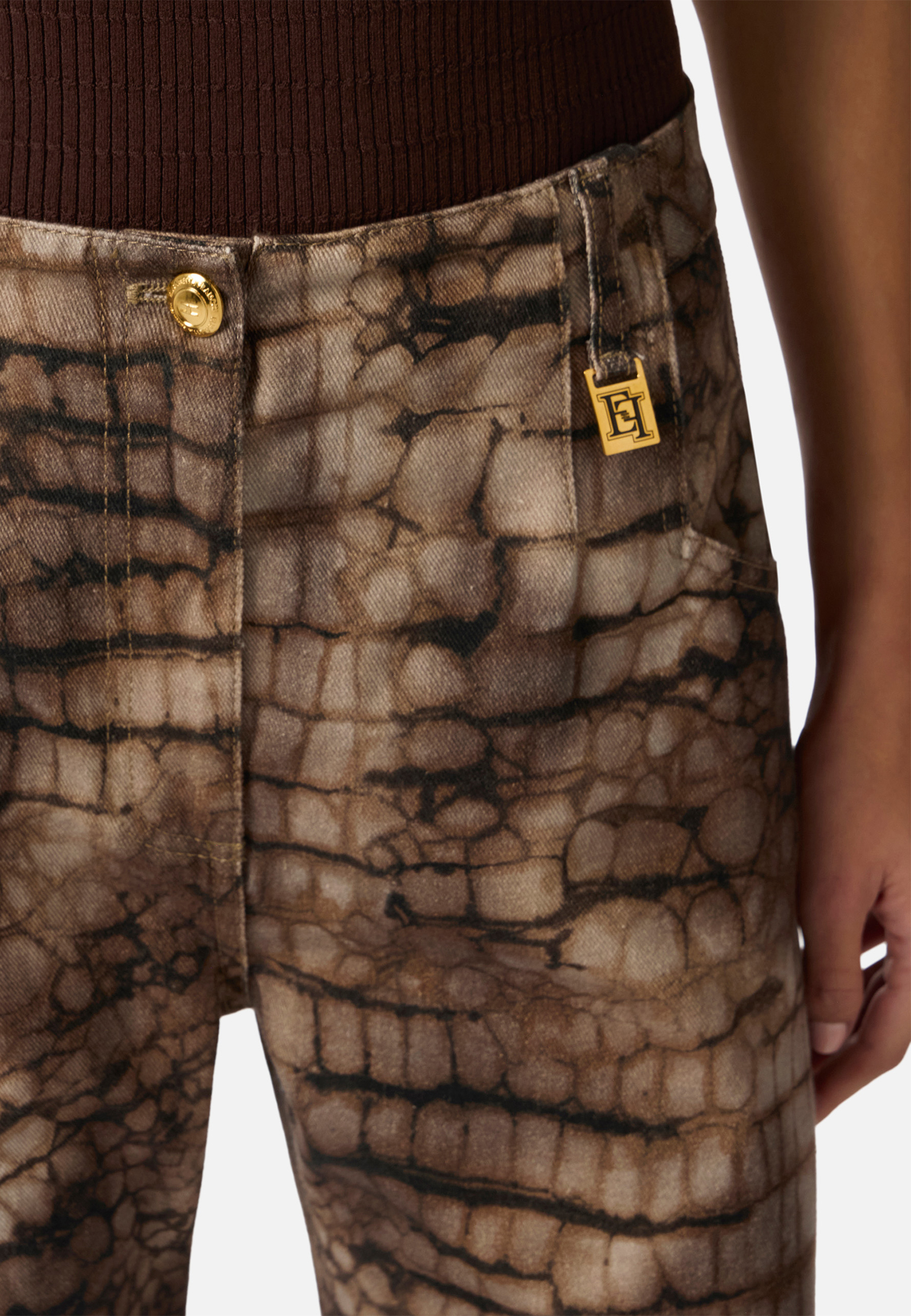 

Джинсы ELISABETTA FRANCHI, Коричневый, Коричневый