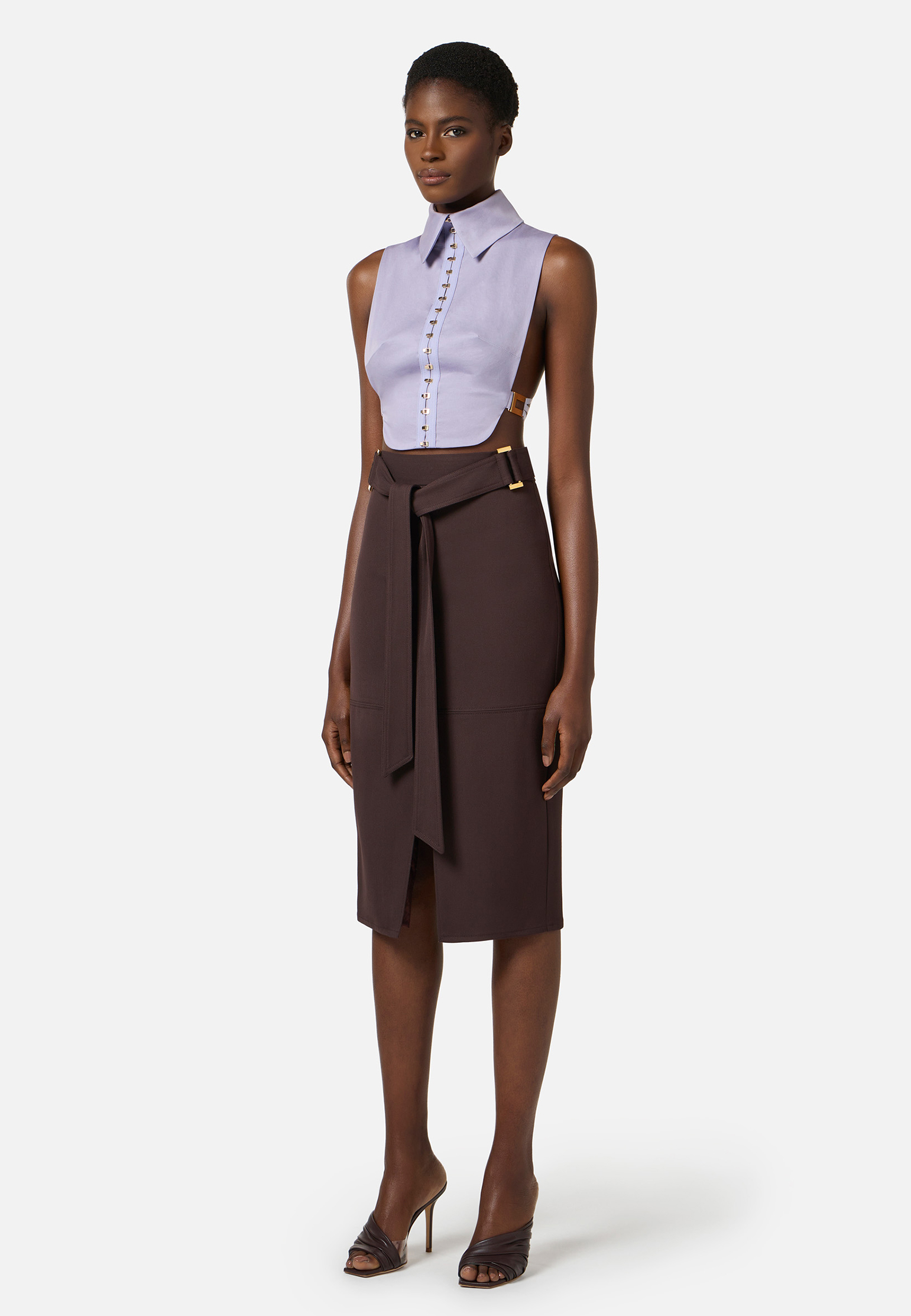 

Юбка ELISABETTA FRANCHI, Коричневый, Коричневый