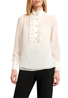 Шёлковая блуза с рюшами LUISA SPAGNOLI