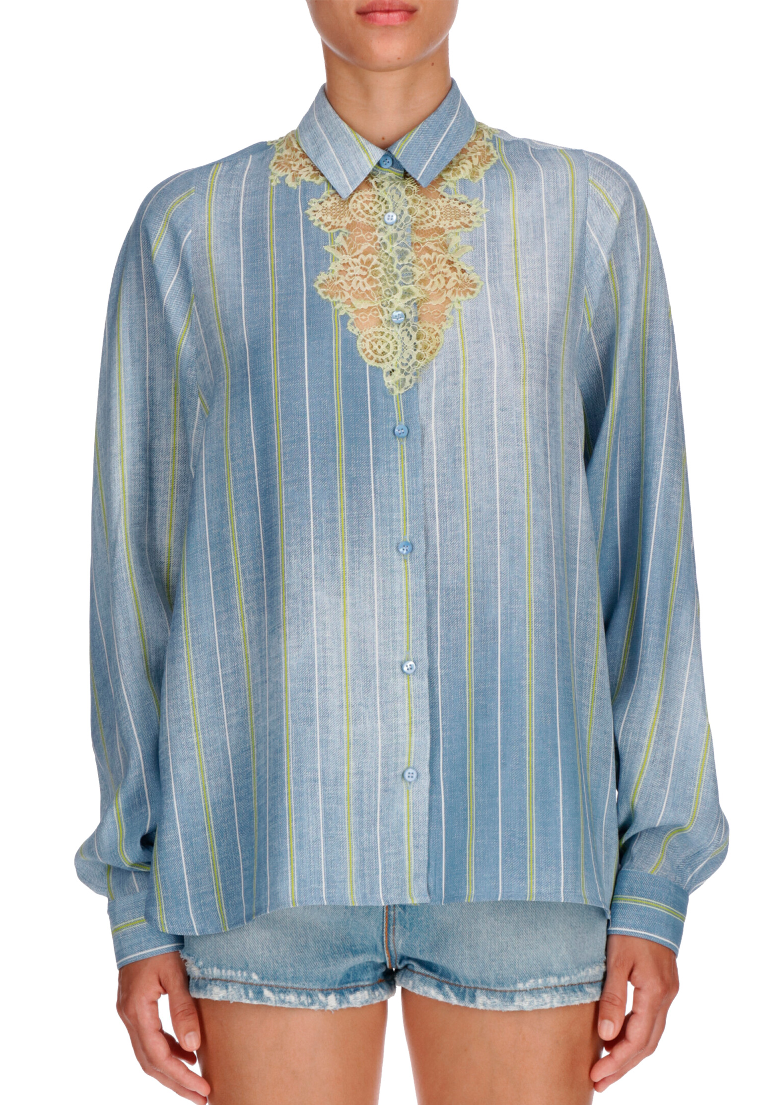 Рубашка ERMANNO SCERVINO Голубой, размер 46 150321 - фото 1