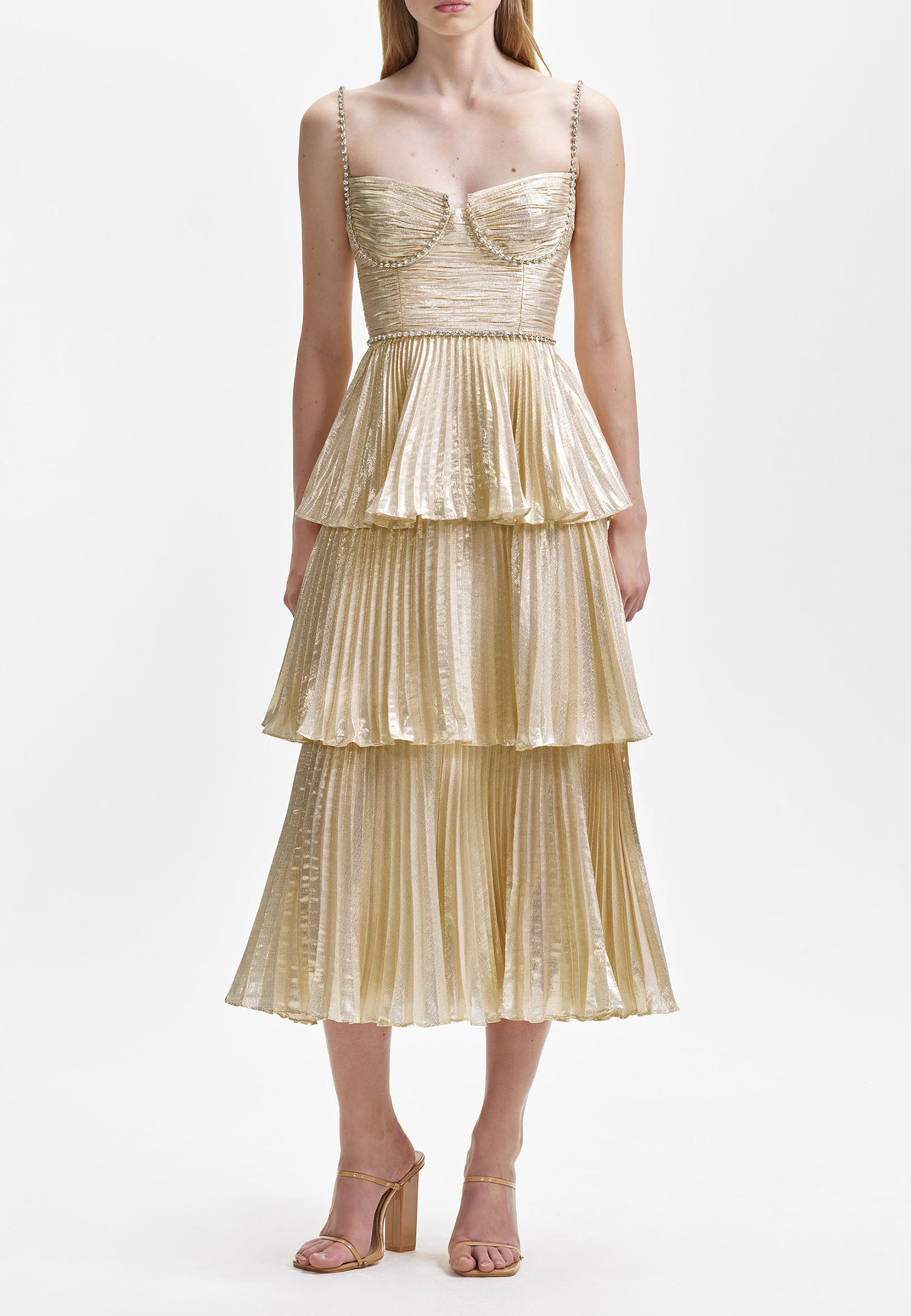 Платье SELF-PORTRAIT Золотой, размер 4