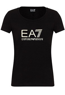 Черная футболка с логотипом EA7