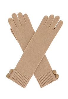 Вязаные перчатки средней длины из смеси шерсти и кашемира MAX&MOI
