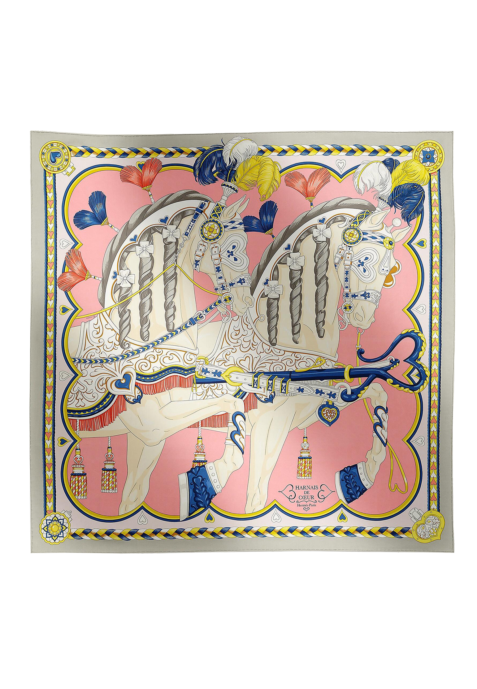 

Платок HERMES, Розовый, Розовый