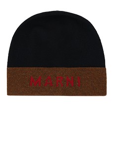Синяя шапка с логотипом MARNI