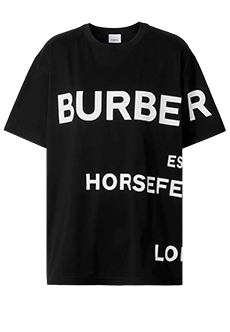 Хлопковая футболка оверсайз с принтом Horseferry BURBERRY