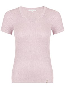 Розовая футболка из трикотажа с люрексом PATRIZIA PEPE