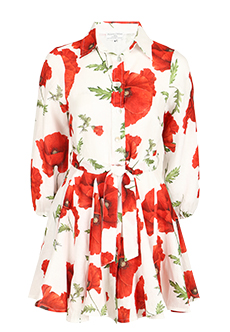 Льняное платье-шемизье с принтом Poppy POSITANO COUTURE BY BLITZ