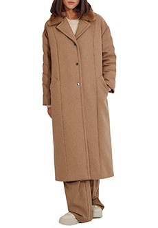 Пальто из шерсти с отделкой из меха норки LANAII