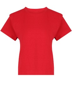 Красная футболка с акцентными плечами ISABEL MARANT