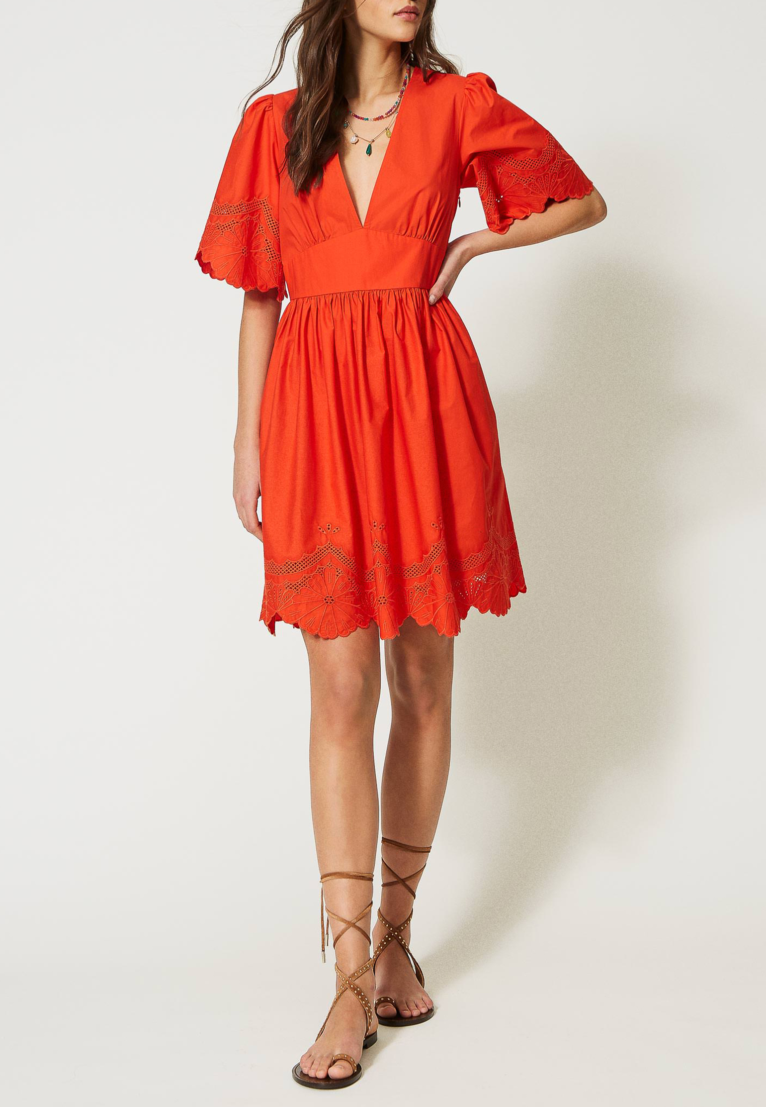 Платье TWINSET Milano Оранжевый, размер 40 156376 - фото 1