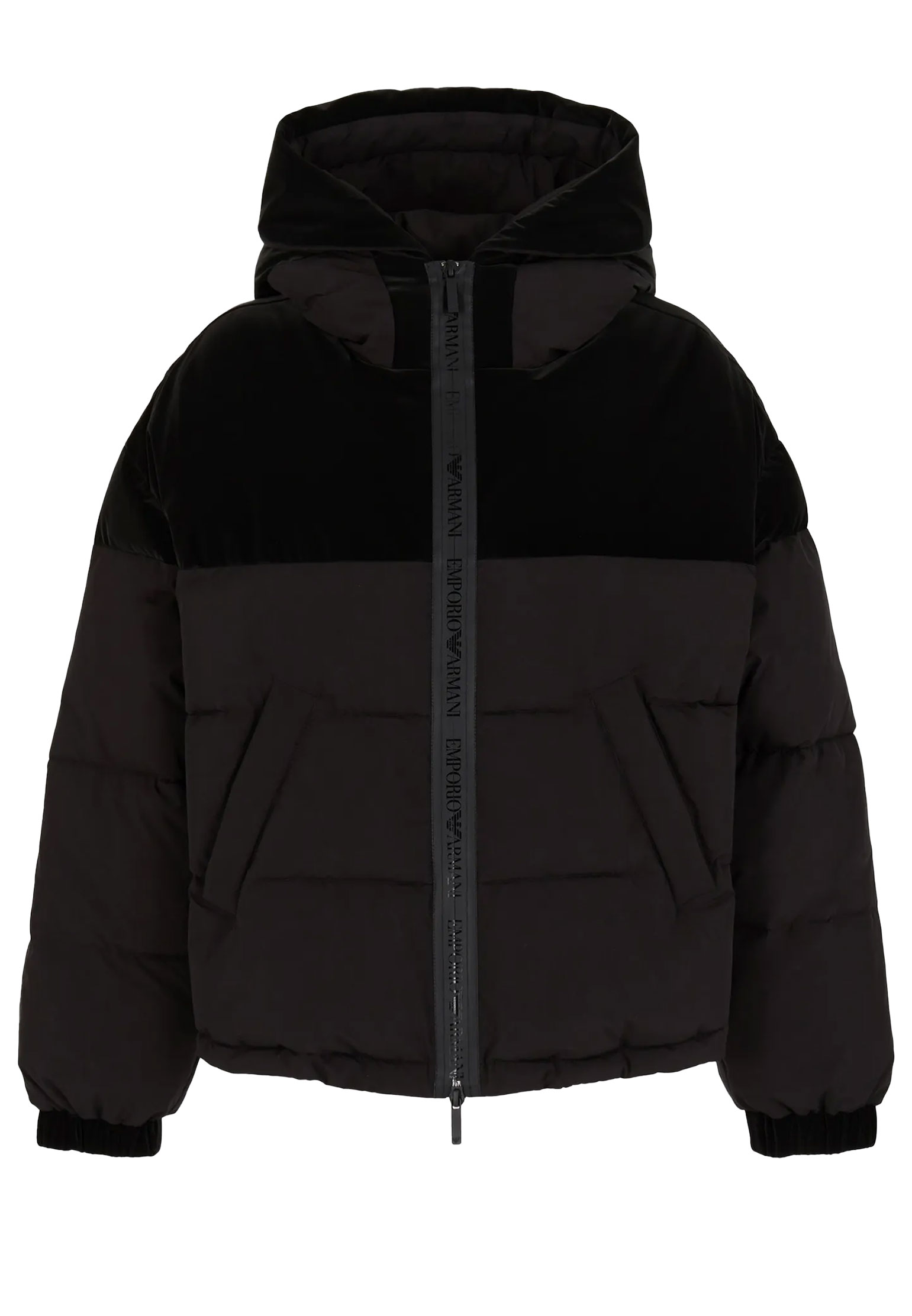 Пуховик EMPORIO ARMANI черного цвета