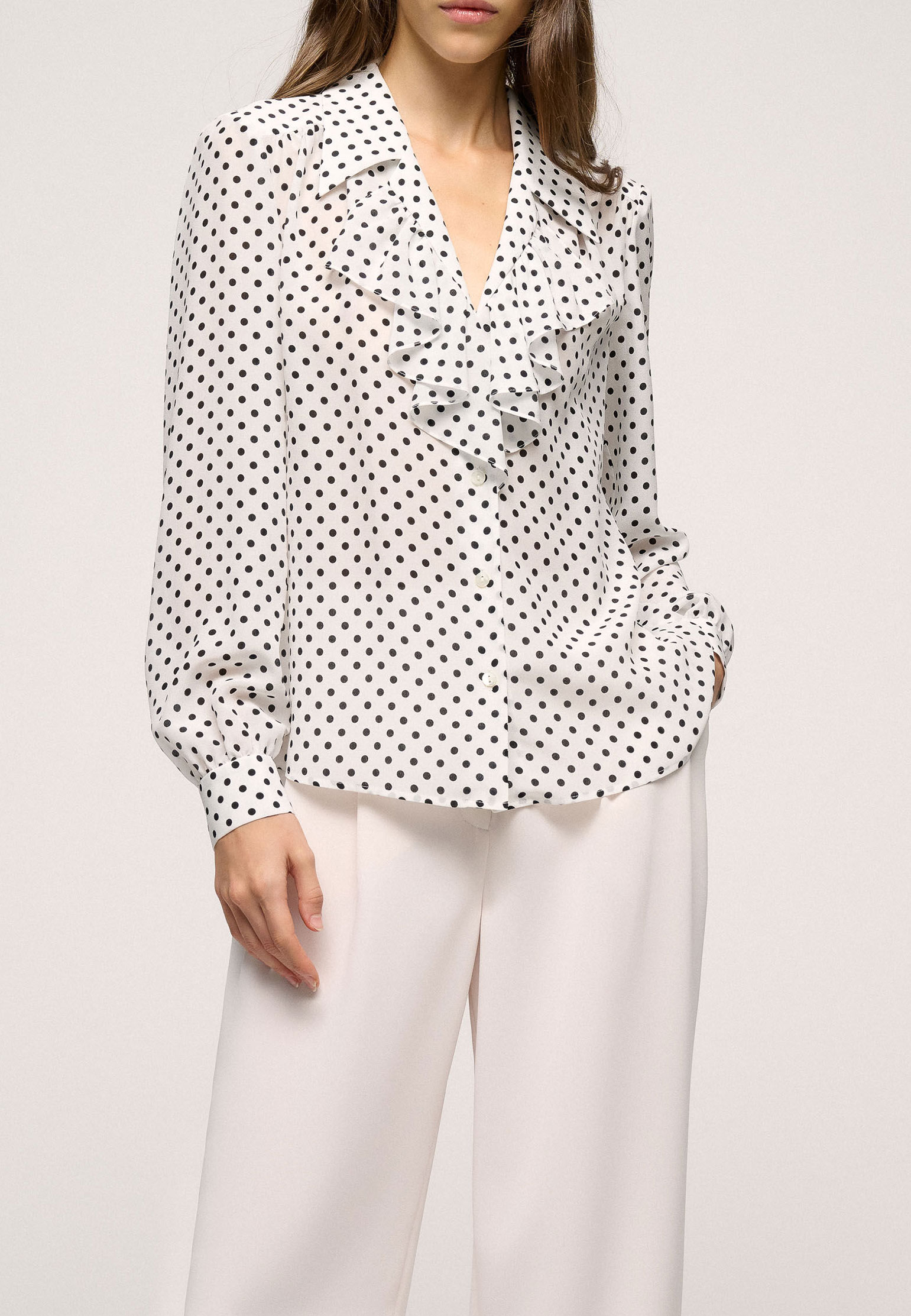 Блуза LUISA SPAGNOLI Белый, размер S 174834 - фото 1