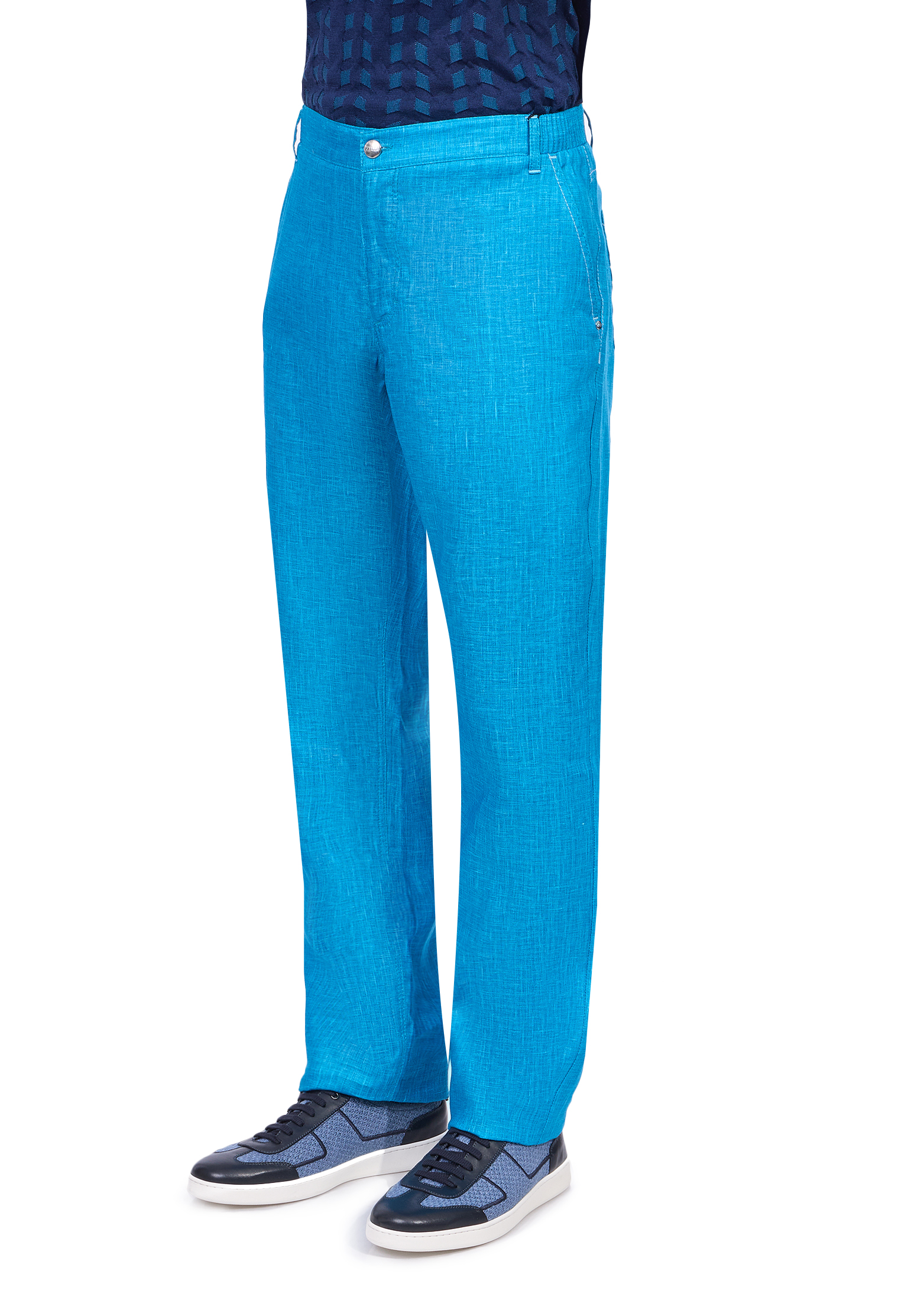 

Брюки лен ZILLI, Синий, Синий