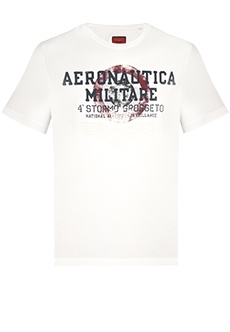 Хлопковая футболка с принтом AERONAUTICA MILITARE