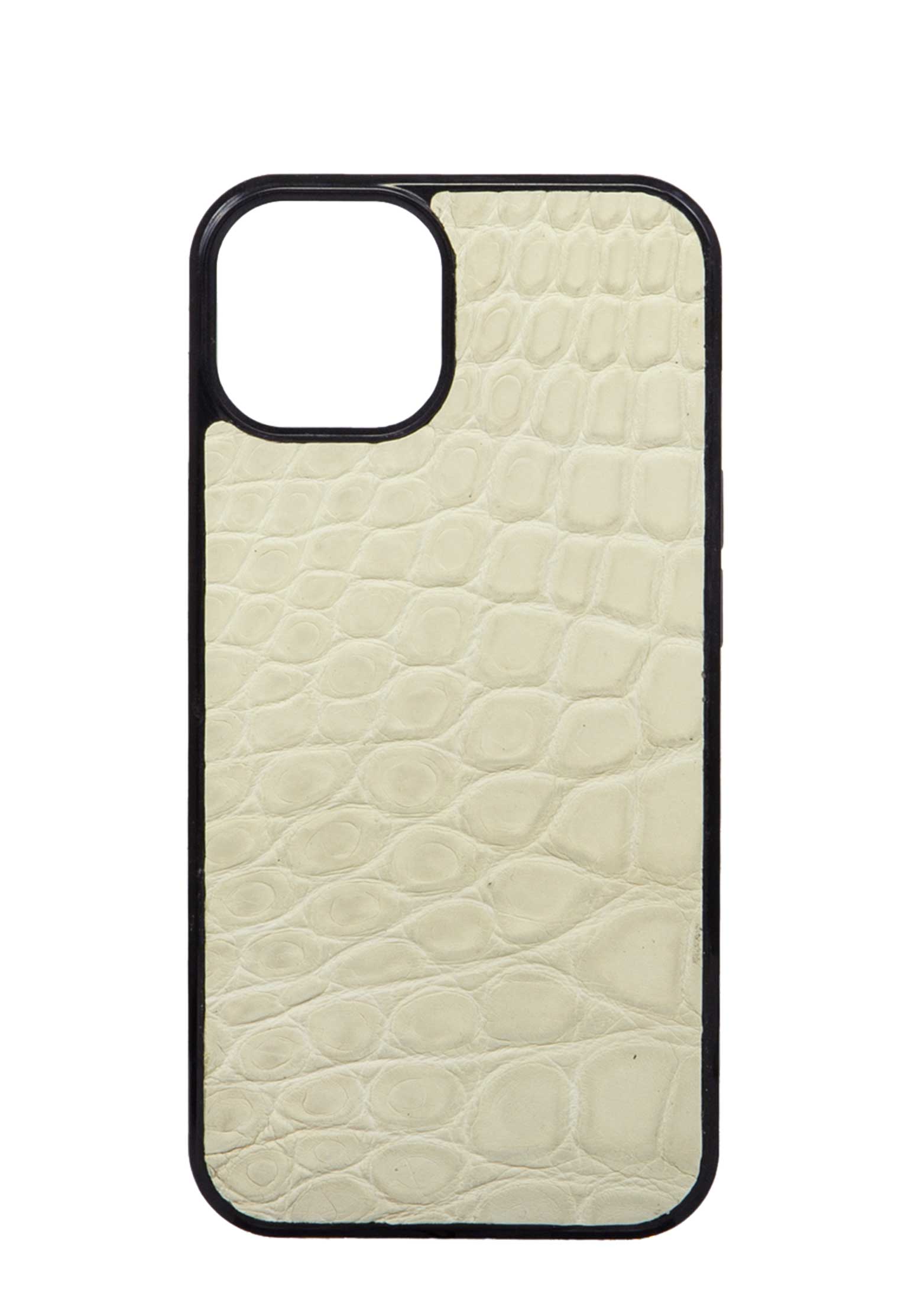 Чехол для iPhone 13 из кожи крокодила BARDINI Белый