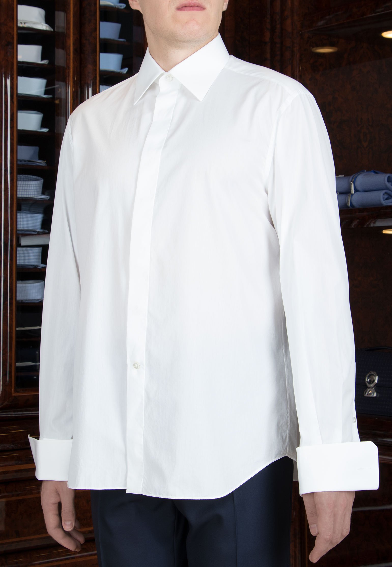 Хлопковая рубашка STEFANO RICCI Белый, размер 43 101970 - фото 1