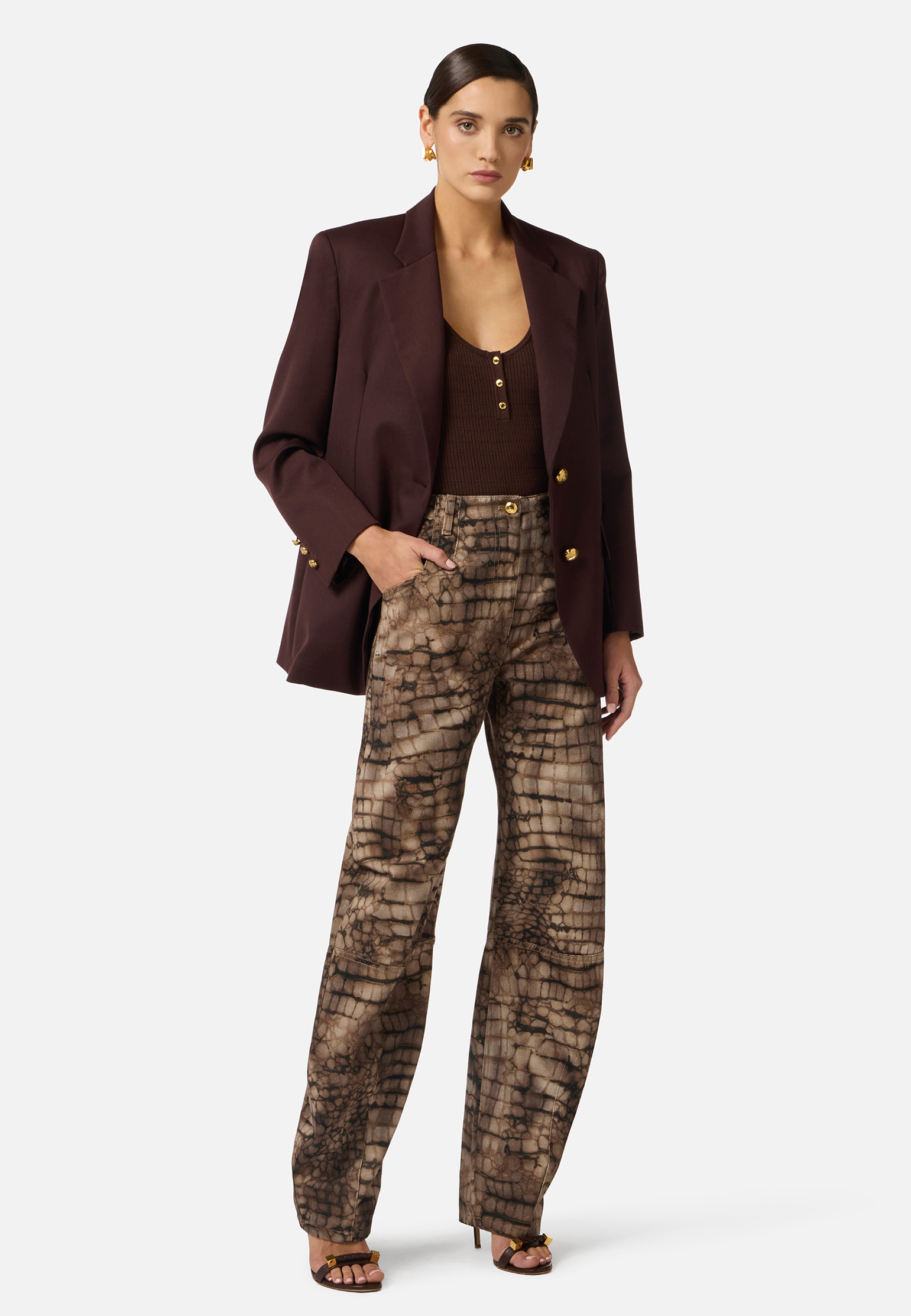 

Жакет ELISABETTA FRANCHI, Коричневый, Коричневый