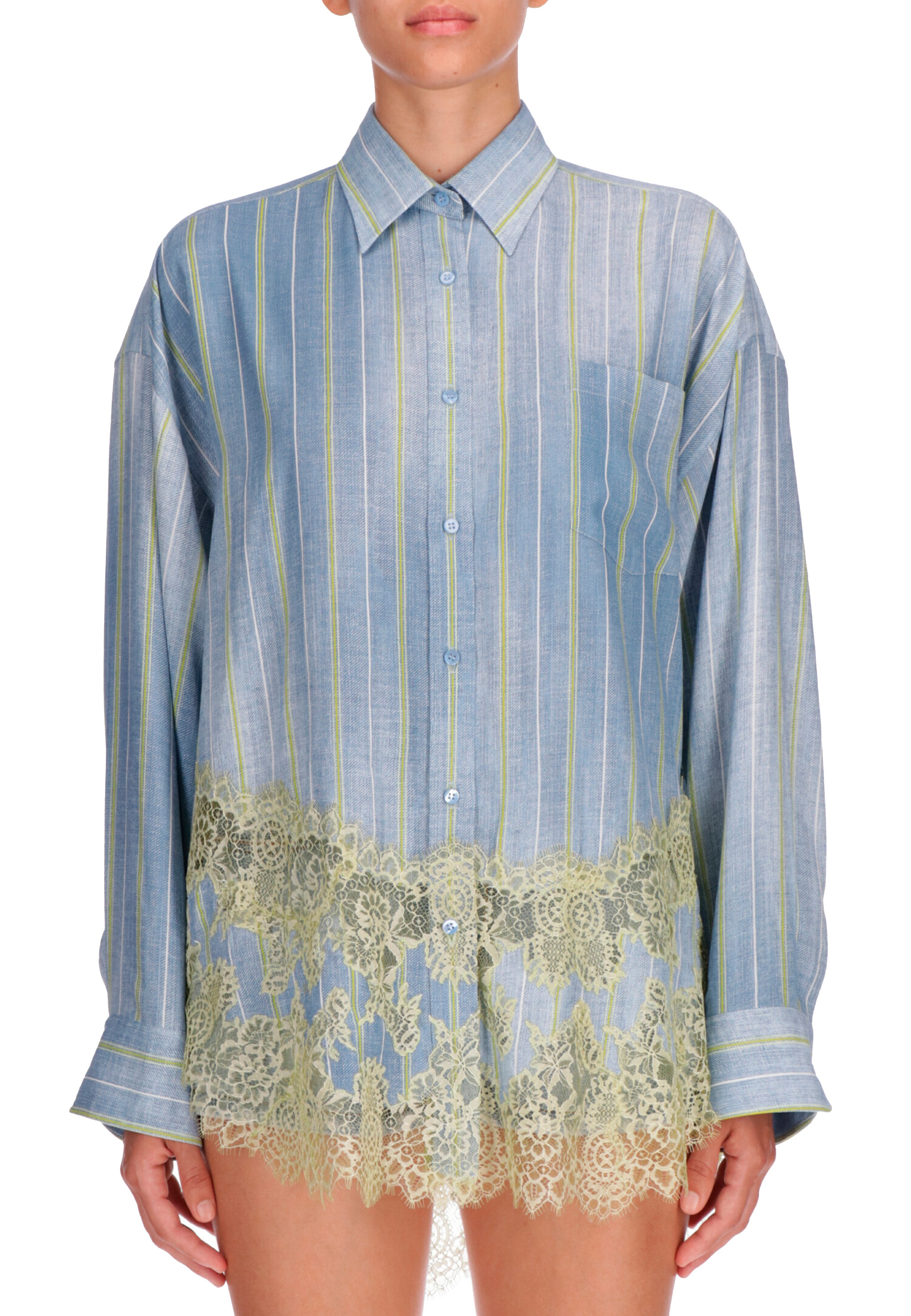 Рубашка ERMANNO SCERVINO Голубой, размер 42