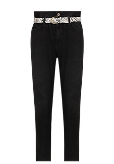 Черные укороченные джинсы с ремнем LIU JO