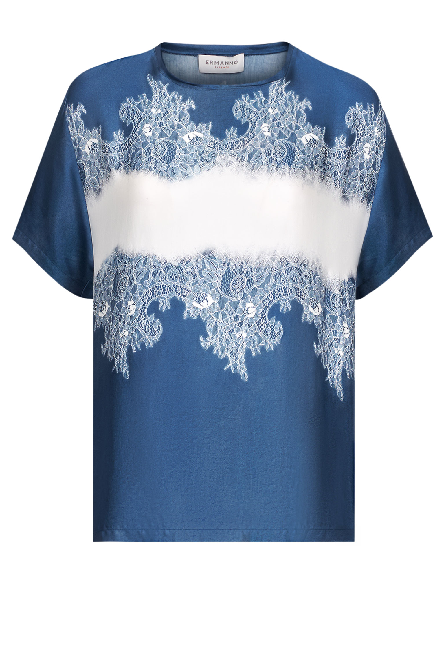Блуза ERMANNO FIRENZE Синий, размер 44