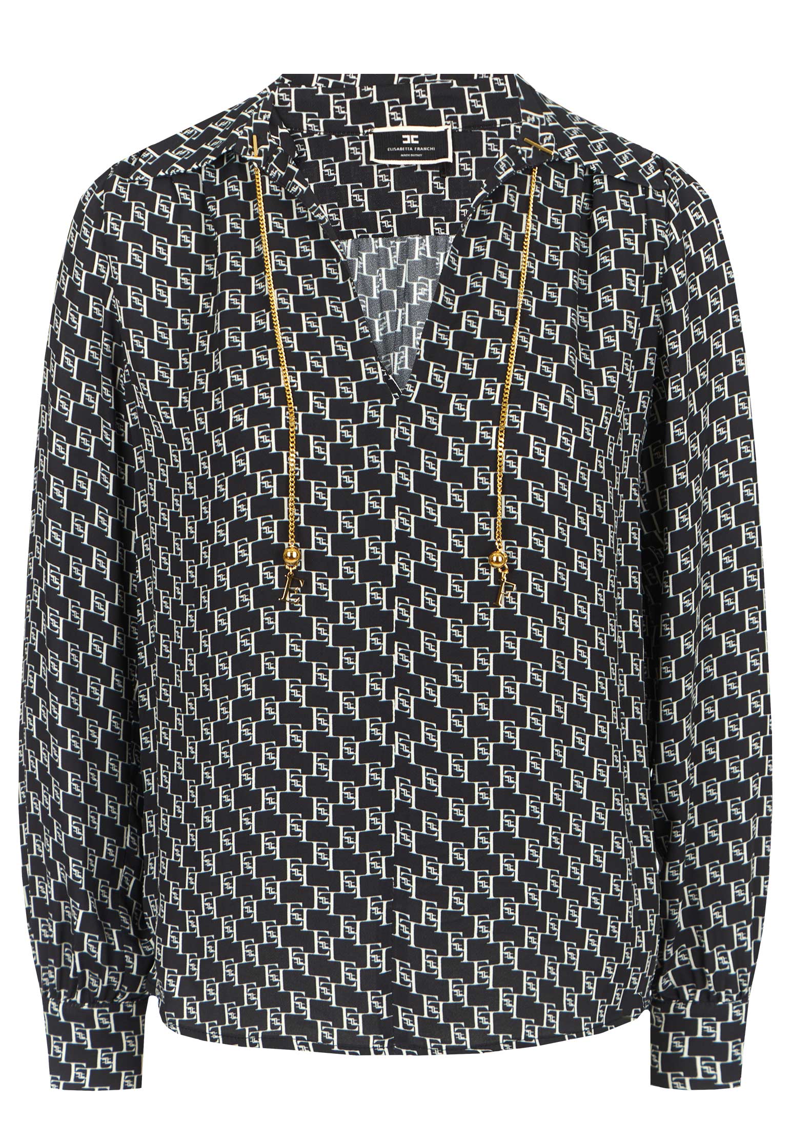 Блуза ELISABETTA FRANCHI Черный, размер 44