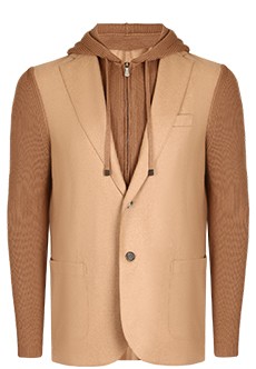 Комбинированный пиджак из шерсти и трикотажа ELEVENTY