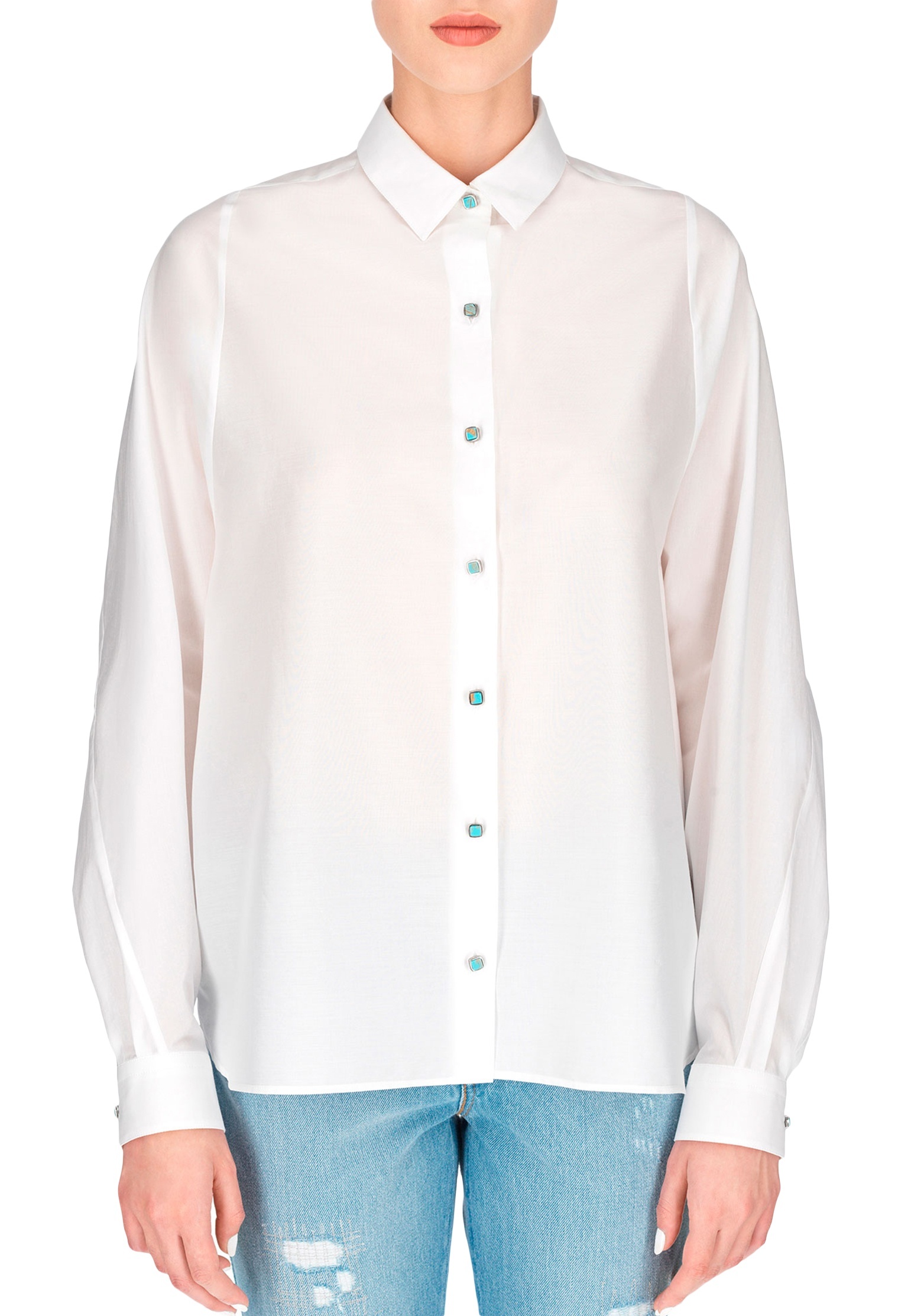 Рубашка ERMANNO SCERVINO Белый, размер 44 140124 - фото 1