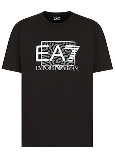 Хлопковая футболка с контрастным логотипом EA7