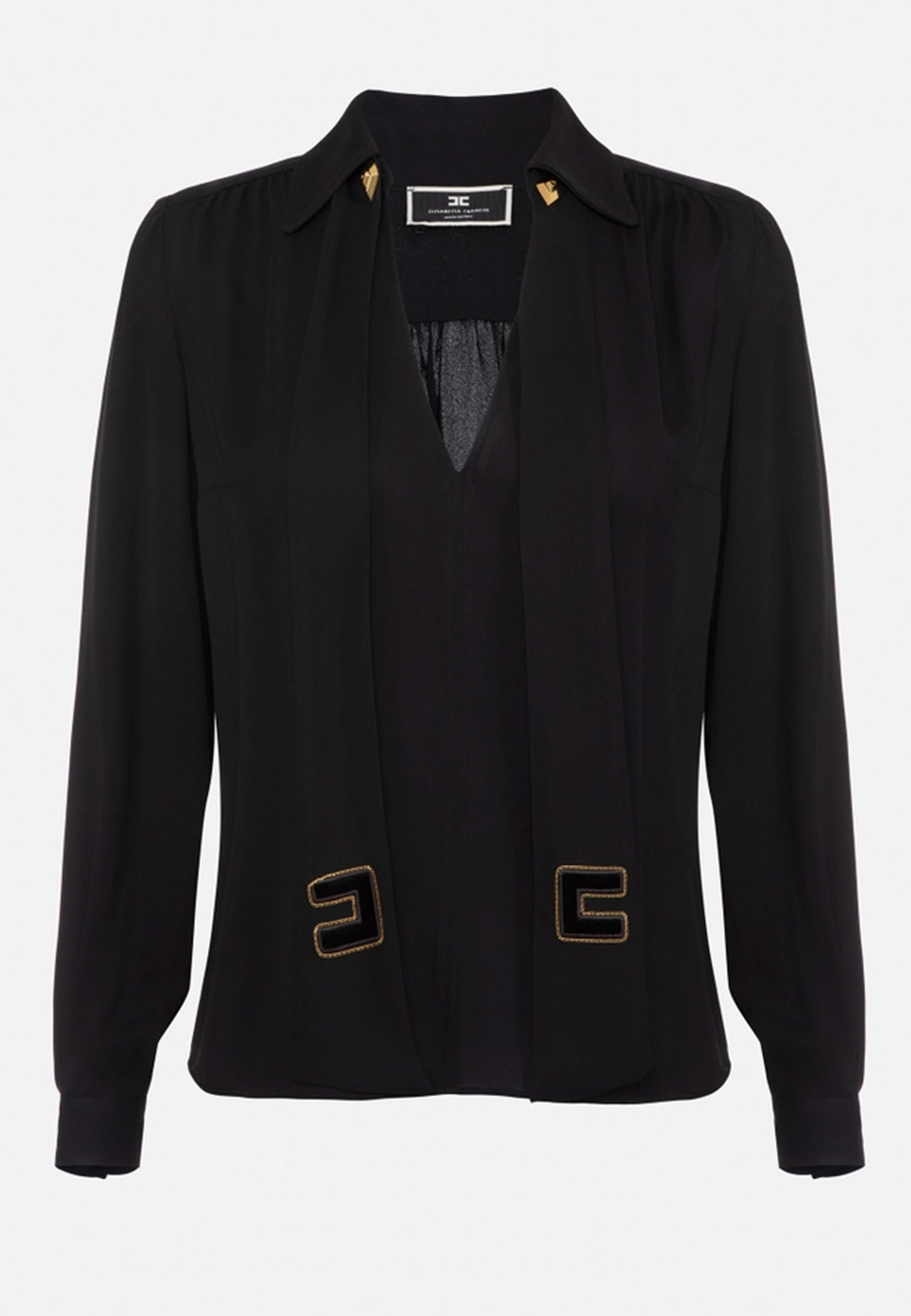 Блуза ELISABETTA FRANCHI Черный, размер 42