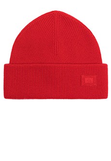 Ярко красная шапка с отворотом из смеси шерсти и кашемира MAX&MOI