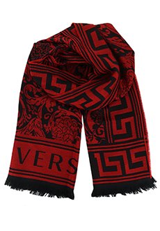 Шерстяной шарф с логотипом VERSACE