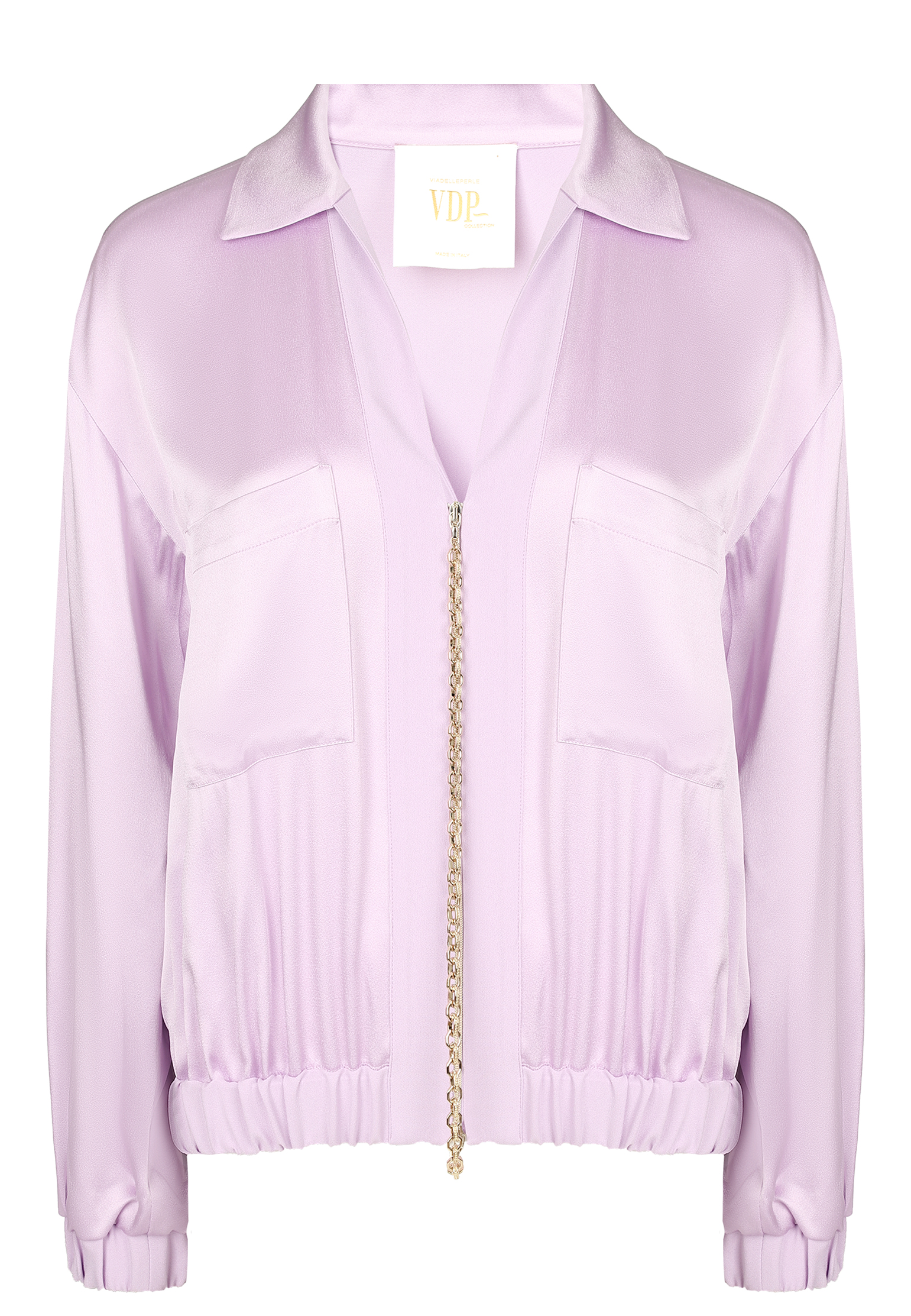 Блуза VIA DELLE PERLE фиолетового цвета